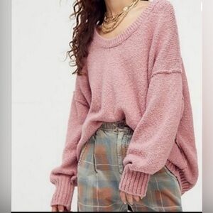 Free People Brookside Tunic Sweater Alpine Rose, Size M